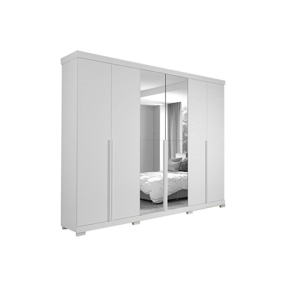 Miniatura Guarda Roupa Casal 6 Portas 2 Espelhos E 6 Gavetas C/ Pés Guarapari Cinamomo - Panan