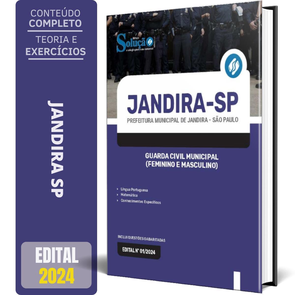 Miniatura Apostila Prefeitura Jandira Sp 2024 Guarda Civil Municipal