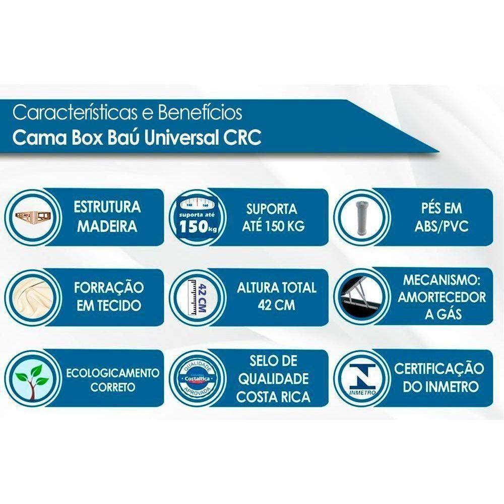 Miniatura Cama Box Baú Universal Casal Rústico Gray (138x188x36) - Paropas