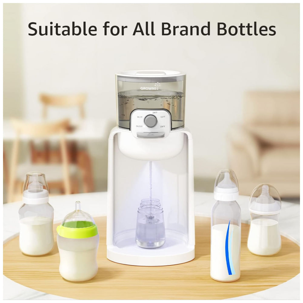 Miniatura Aquecedor de Mamadeiras com Controle Preciso de Temperatura com Dispensador de Água, GROWNSY, Branco