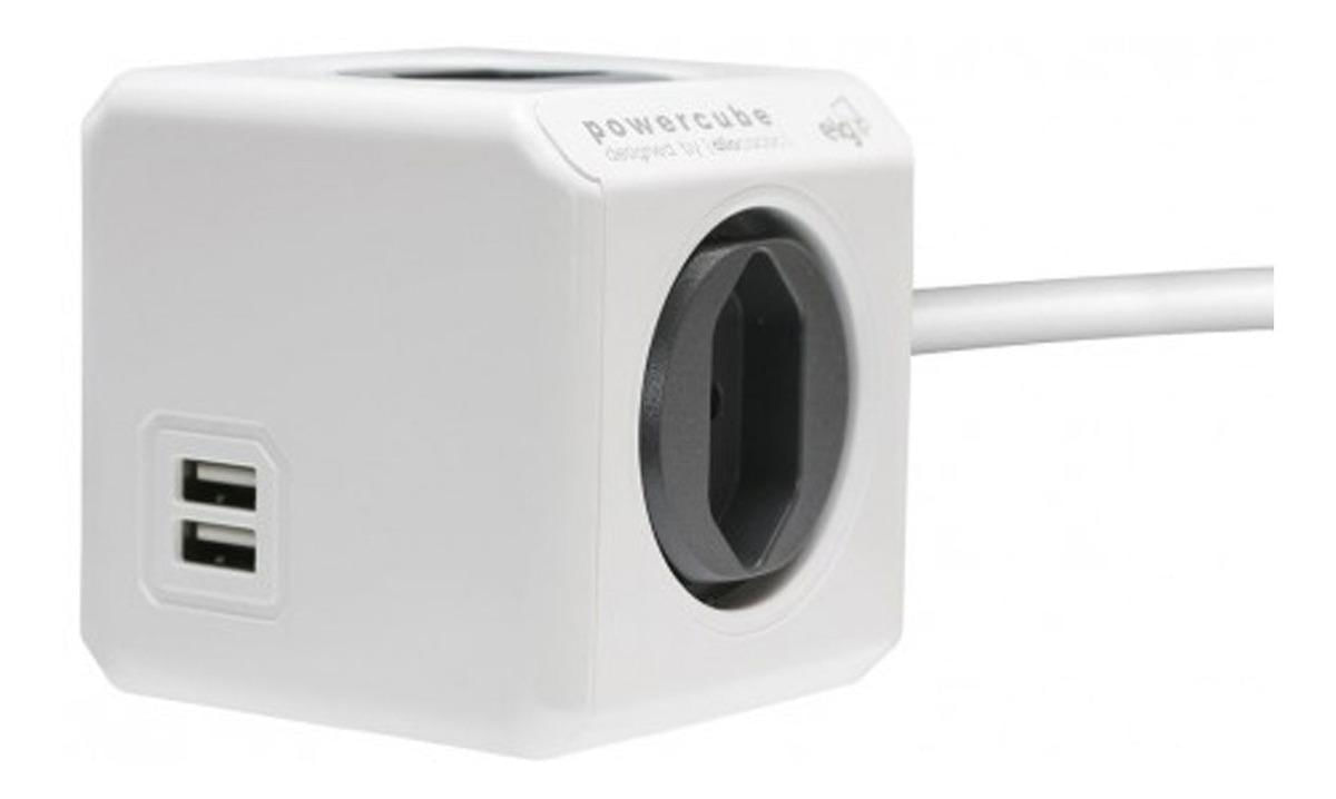 Miniatura Caixa De Tomada Usb Mesa Escritório Power Cube Cabo De 3M