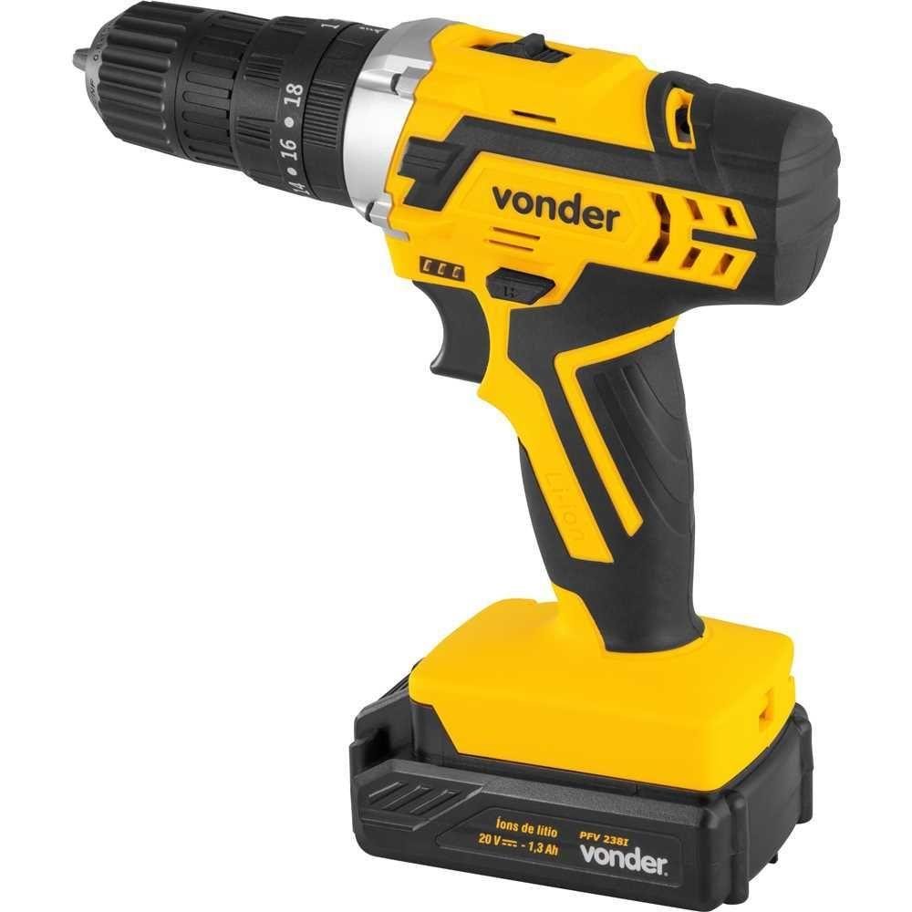 Parafusadeira Furadeira Impacto Bateria 20 Volts Pfv238l 6001000238 Vonder