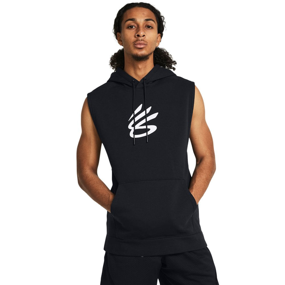 Miniatura Regata de Treino Masculina Under Armour Curry Fleece Hoodie GG Preto