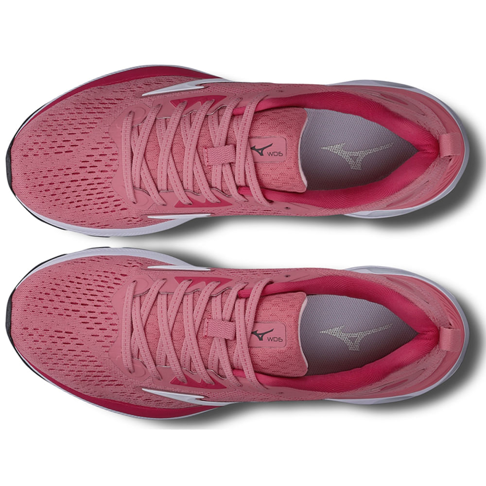Miniatura Tênis de Corrida Feminino Mizuno Wave Dynasty 6 Vermelho - 36