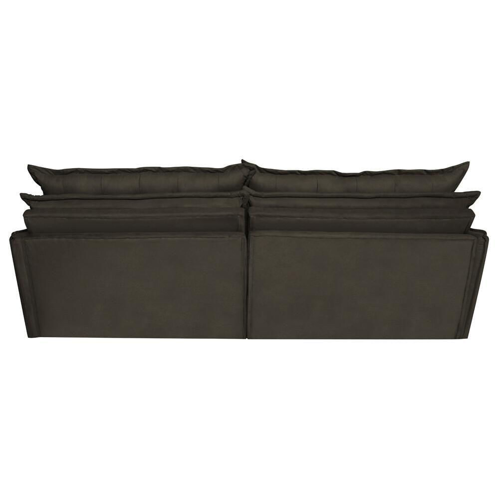 Miniatura Sofá Sem Caixa Retrátil E Reclinável 1,75m Cama Inbox Versátil Suede Velusoft Café
