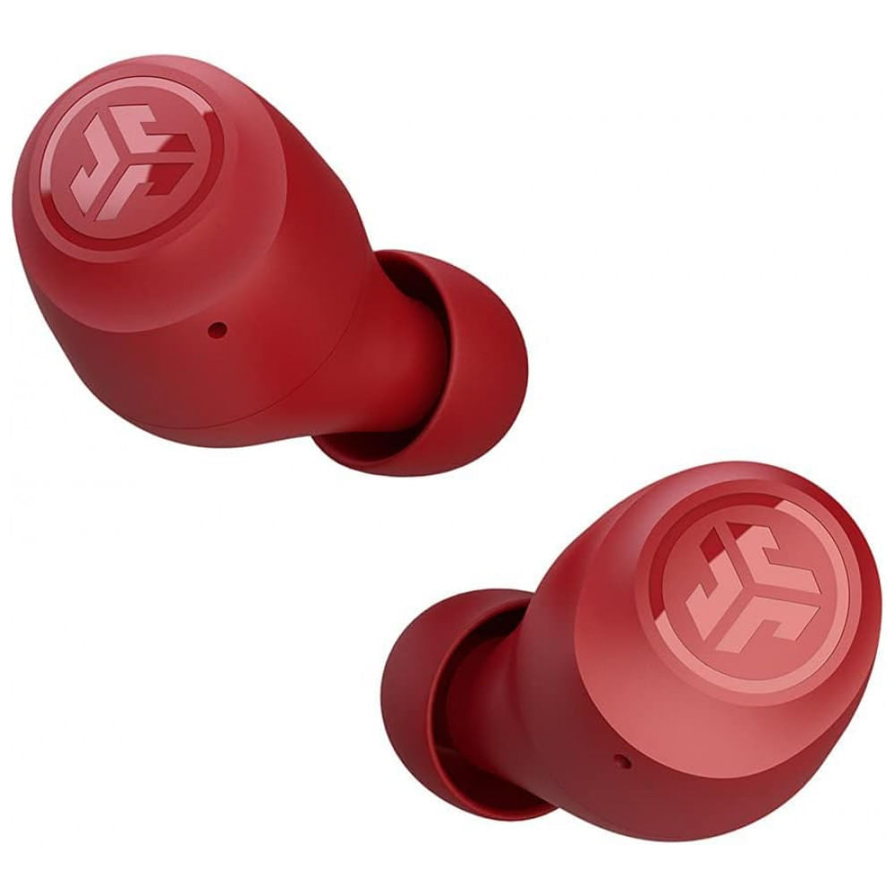 Miniatura Fones de Ouvido Bluetooth com Estojo de Carregamento e Resistência ao Suor IPX4, JLab Go Air Pop, Vermelho
