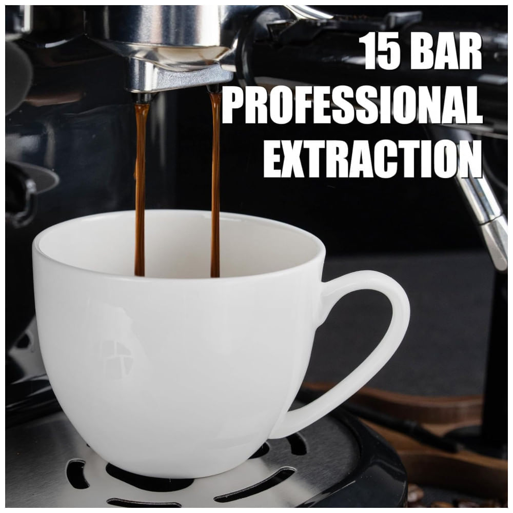 Miniatura Máquina de Café Expresso 20 BAR com Batedor de Leite, Vaporizador, Moedor Embutido e Tanque de Água Removível de 2L, 110...