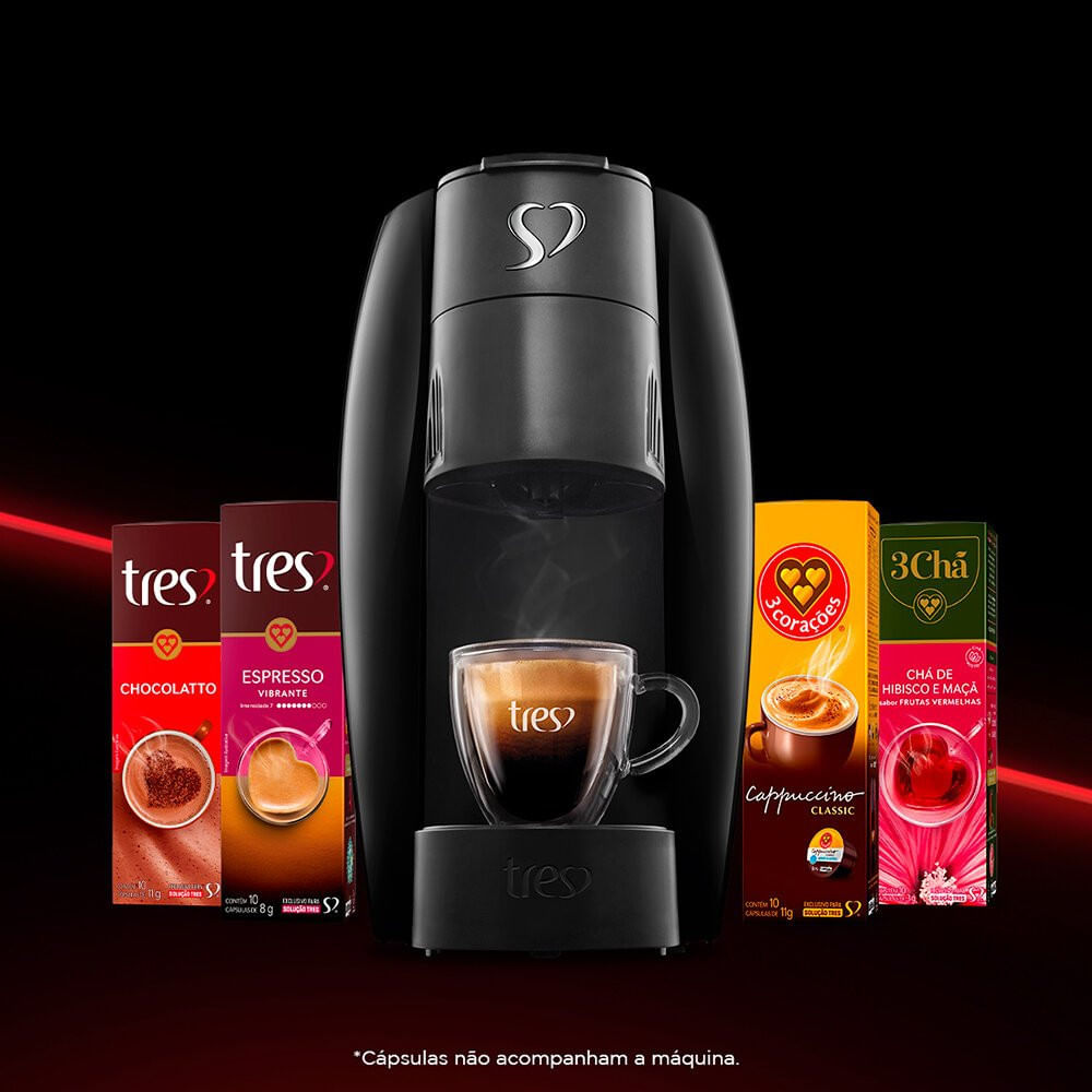 Cafeteira Espresso LOV TRES 3 Corações Preto - 110V