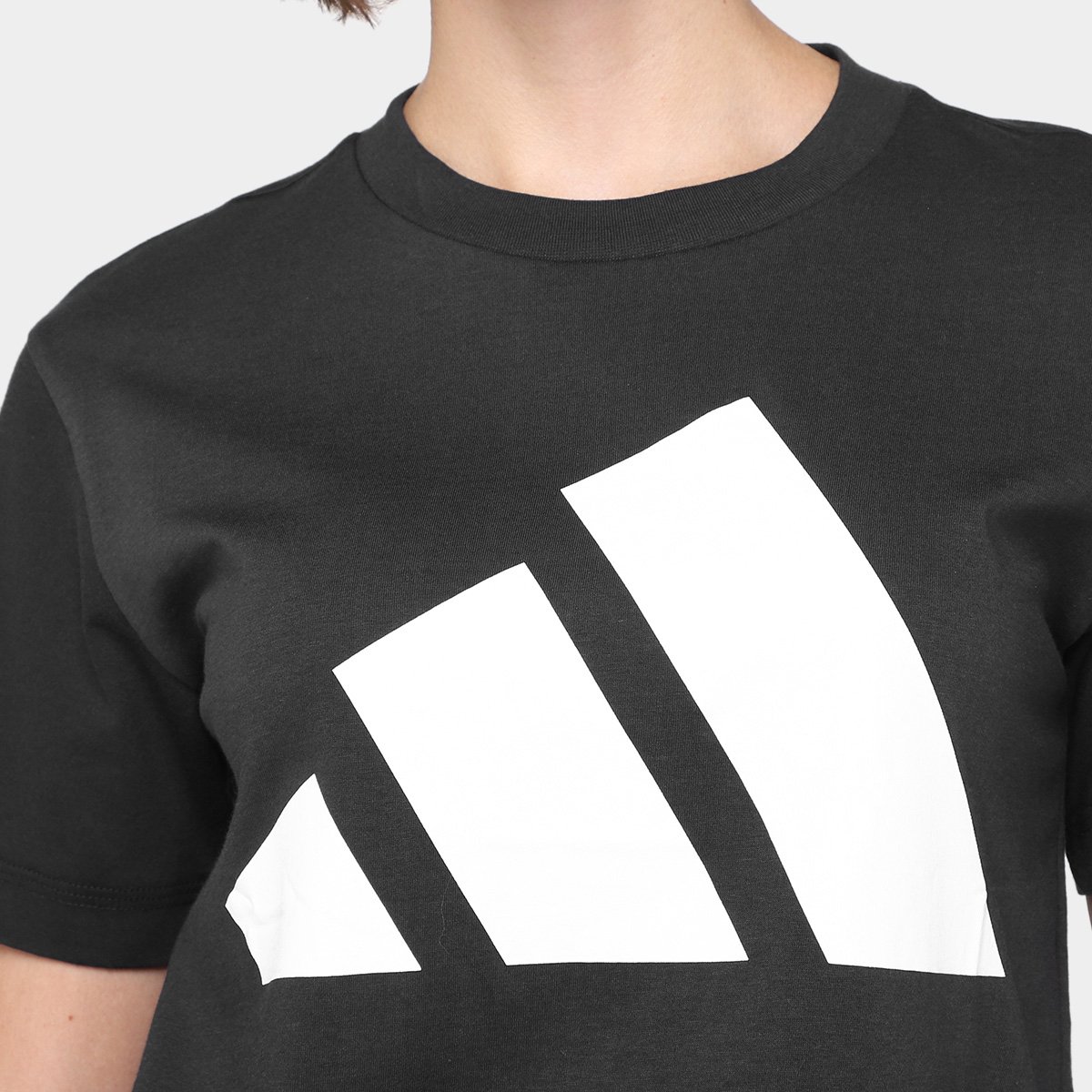 Miniatura Camiseta Adidas Logo Feminina Preto+Branco - GG