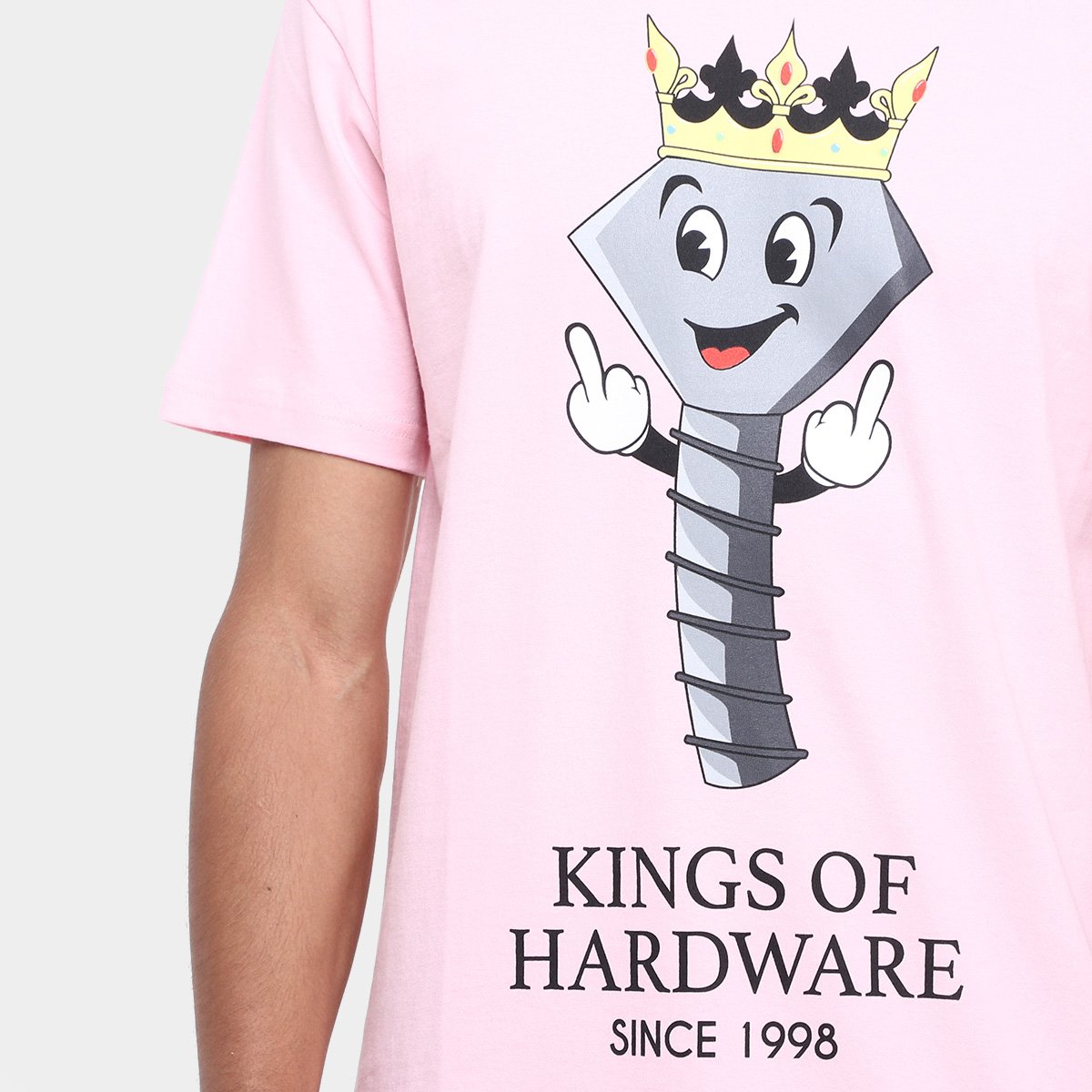 Miniatura Camiseta Diamond King Of Hardware Masculina Rosa - P