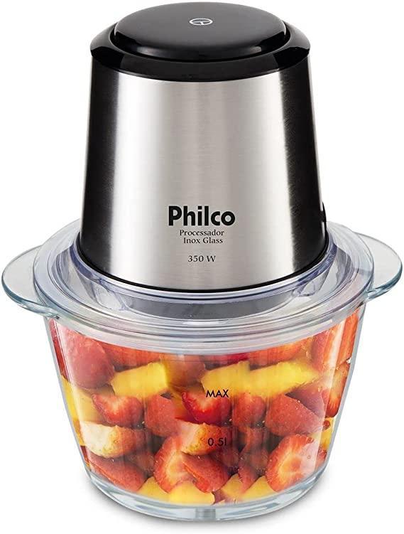 Miniatura Mini Processador Philco Inox Vidro 1.2L 350W 220V
