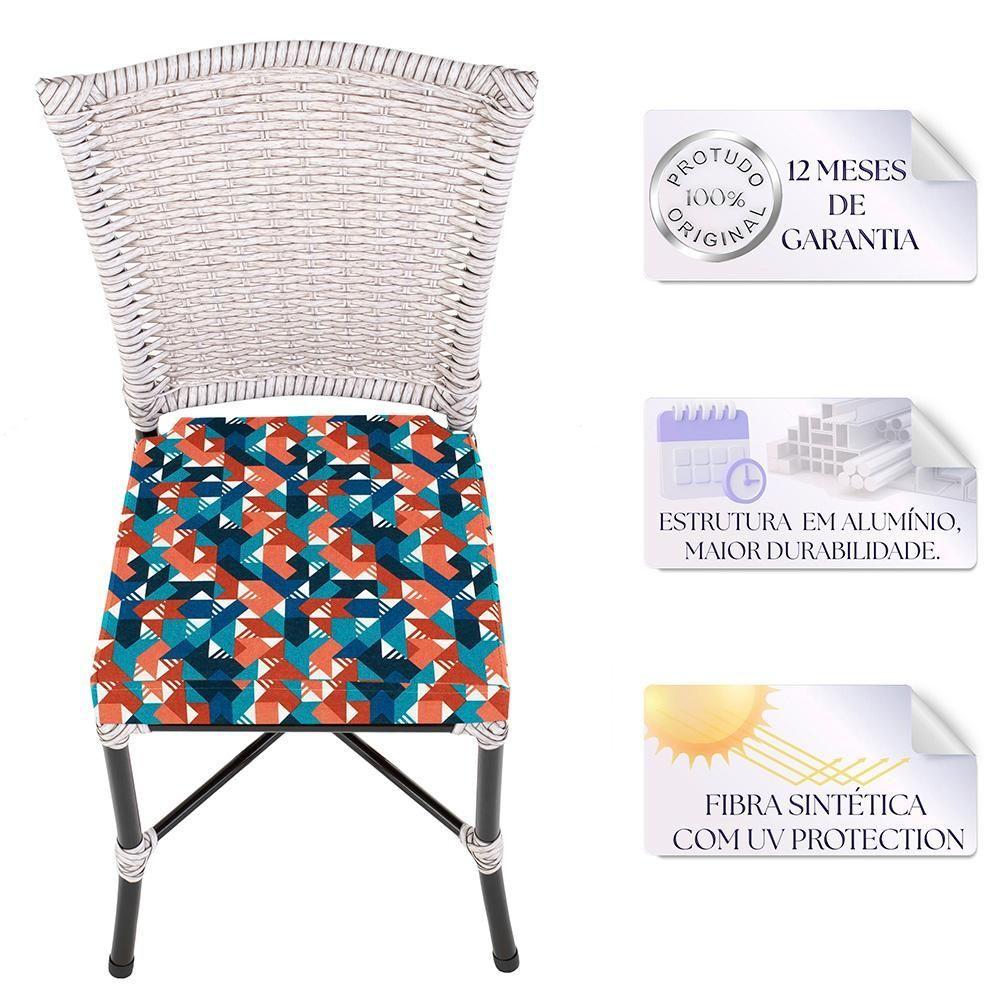 Miniatura Jogo De Cadeiras Para Cozinha - Kit Com 5 Cadeiras Em Aluminio E Fibra Sintetica Marmore Z22