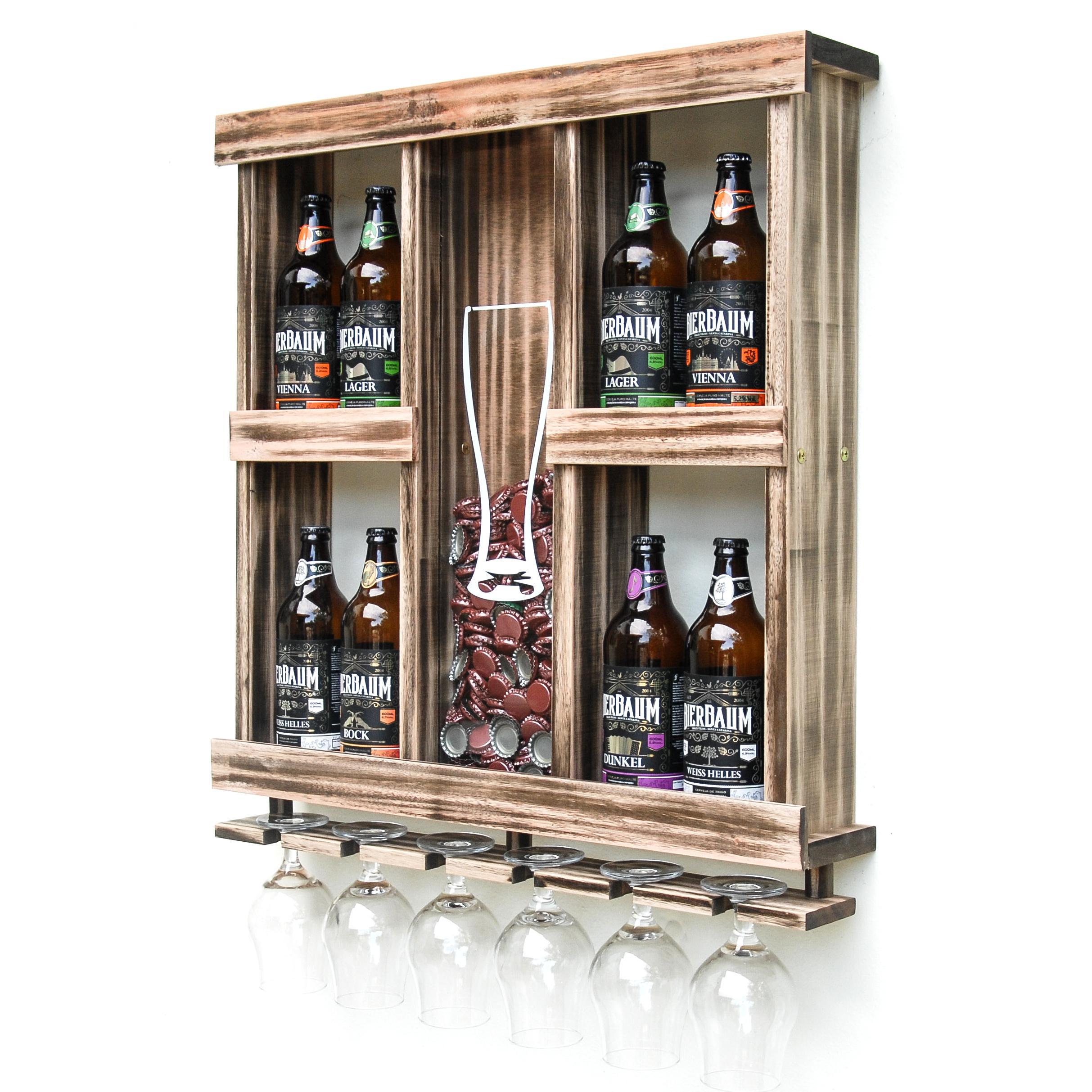Miniatura Adega Delenha Madeira Para Cerveja 8 Garrafas Rústica Relic