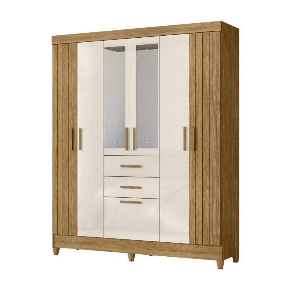 Miniatura Guarda Roupa Moval Malta 7 Portas 2 Gavetas Freijo/off White