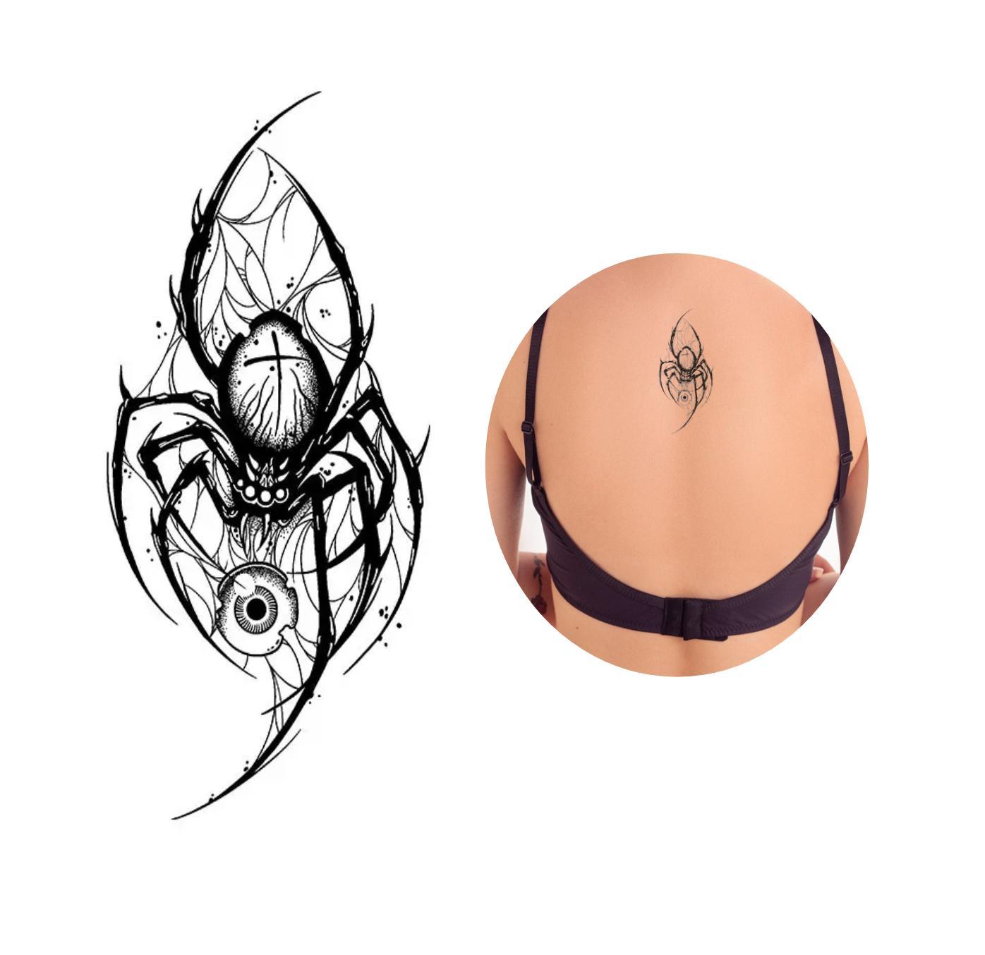 Miniatura Tatuagem Temporária Teia Da Aranha Olhos Horus