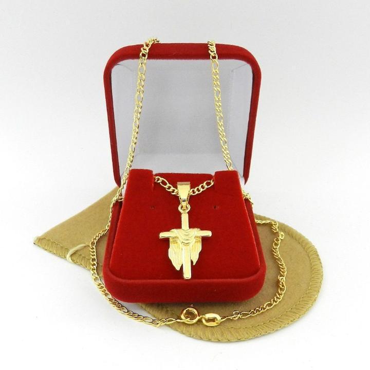 Miniatura Corrente Masculina 80Cm 2Mm Cruz Folheada Ouro Cr434