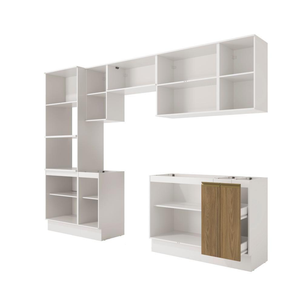 Miniatura Lavanderia Modulada Kappesberg Celeste 9 Peças Branco/nogueira 310,5cm