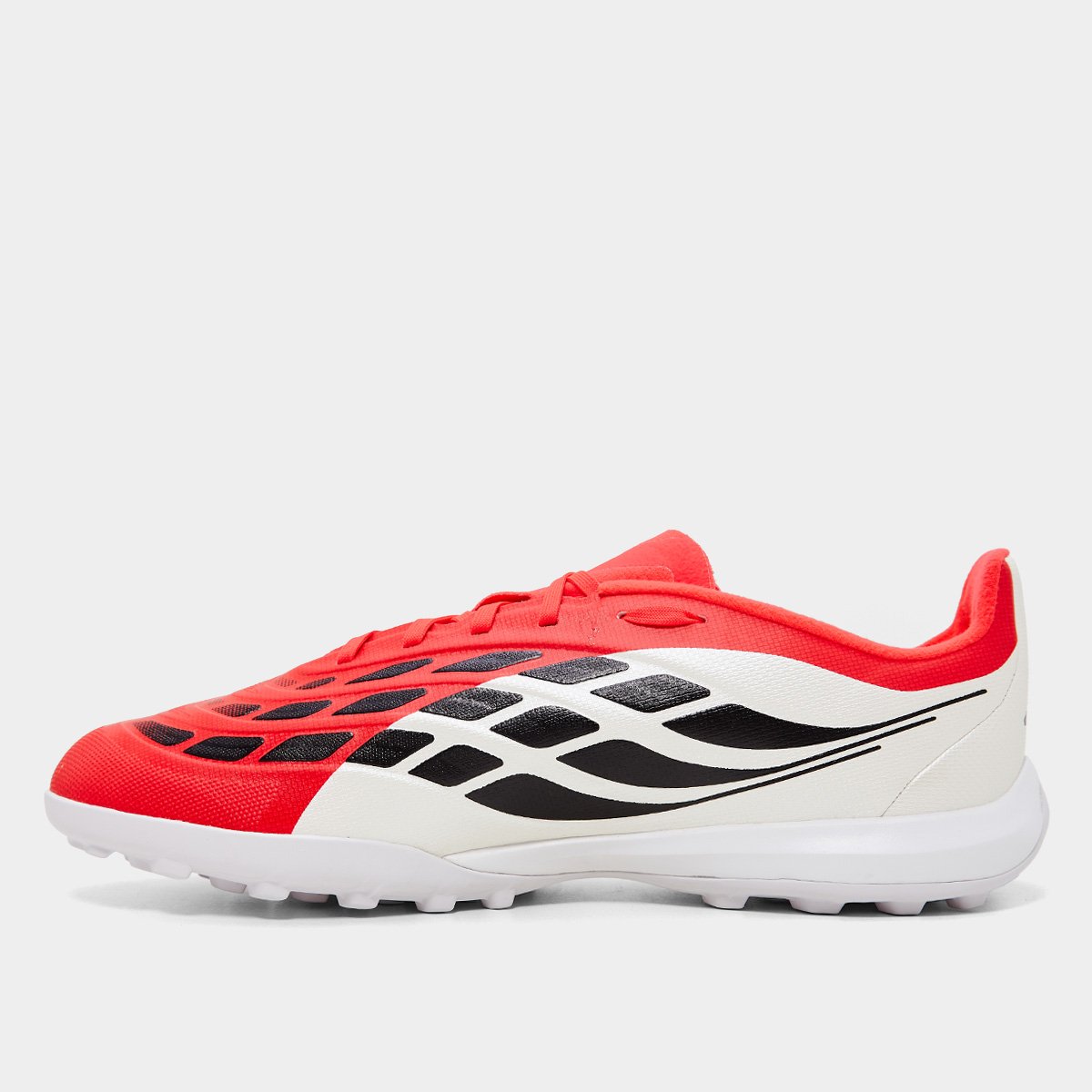 Chuteira Society Infantil Adidas Predator League Branco+Vermelho - 26