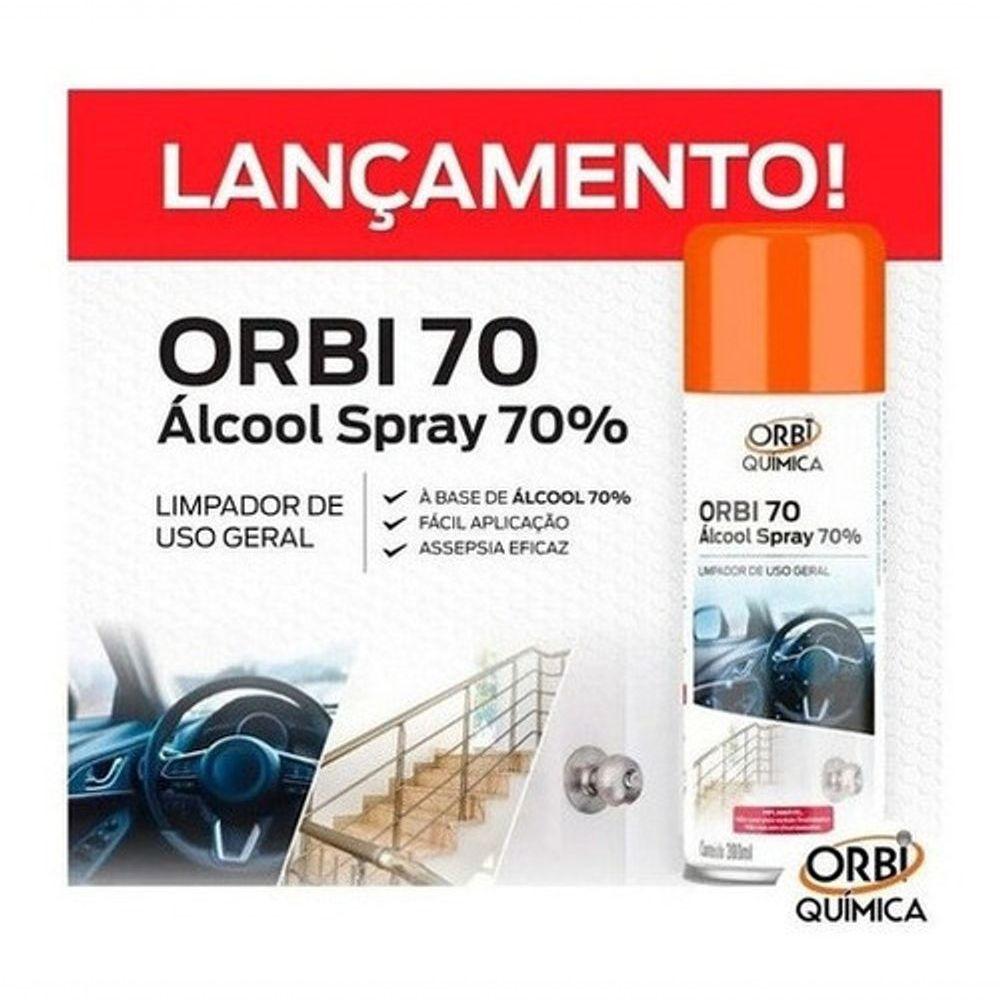 Miniatura Álcool Em Spray 70% Aerossol 300Ml Orbi 4 Unidades