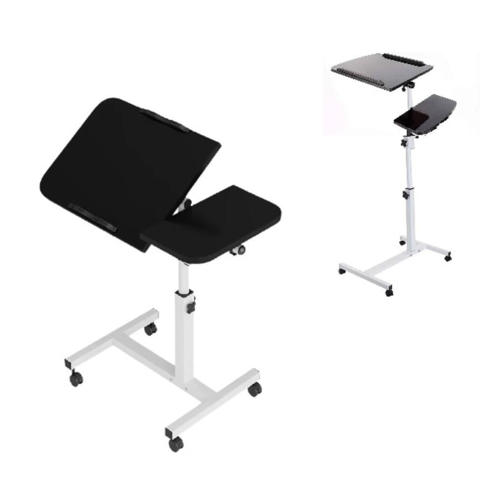 Miniatura Mesa Notebook Dupla Articulada Mesinha Altura Ajustavel Suporte Computador Jantar Com Rodinhas