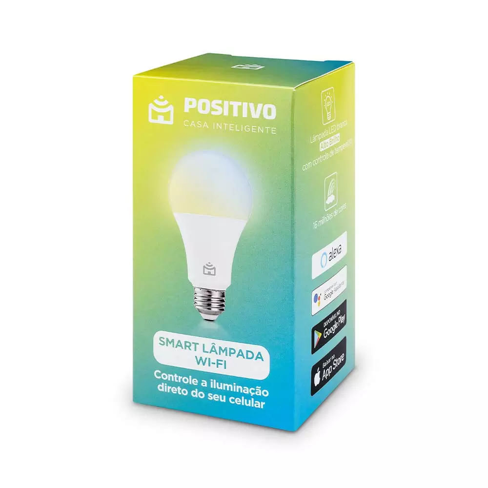 Miniatura Lâmpada Inteligente Positivo Wi-Fi Smart Home Branca