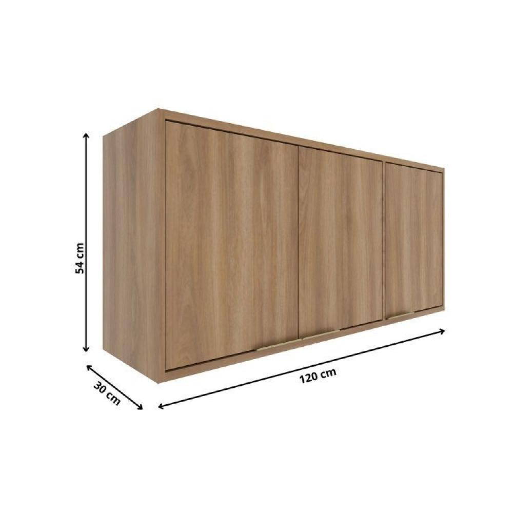 Cozinha Modulada 4 Peças Thalita Moveis Sul Nogal Manchester/Preto