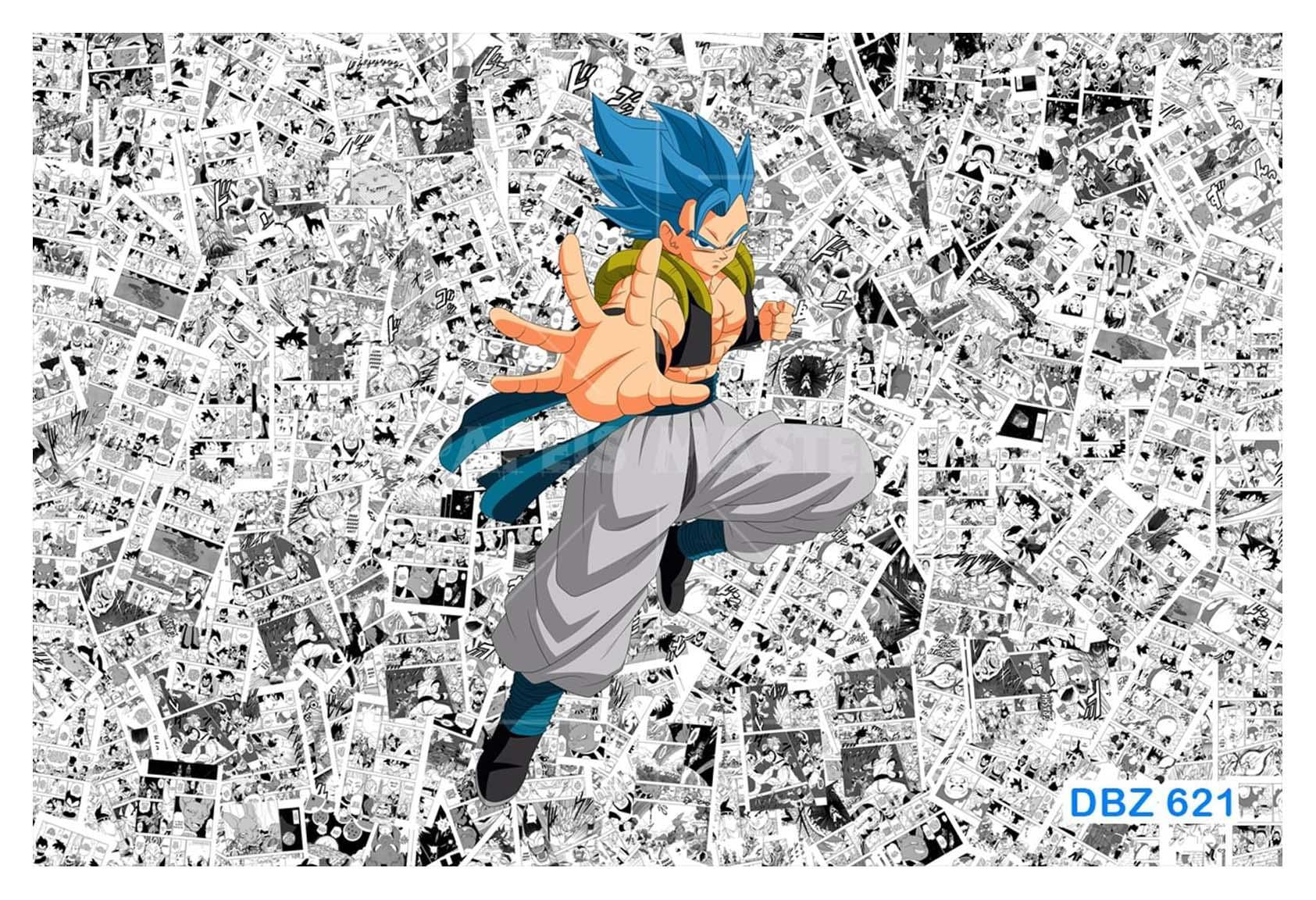Miniatura Papel De Parede Dragon Ball Goku Gegeta Anime 3,5M Dbz621