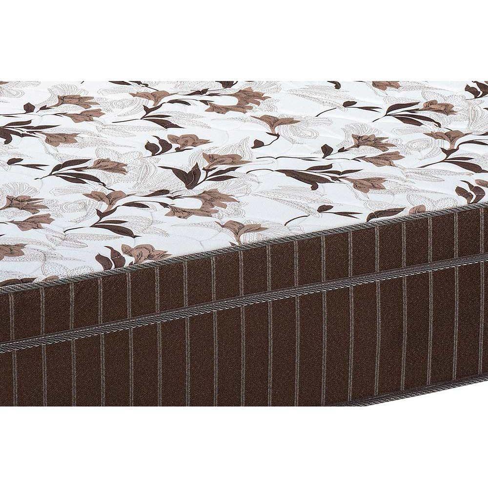 Miniatura Cama Box Baú Queen: Colchão Espuma D33 Polar Pérola Euro Pillow + Base Crc Courano Brown(158X198)