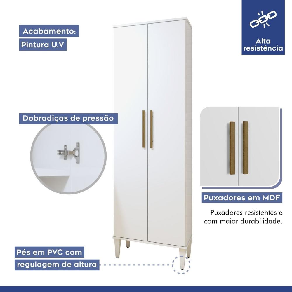 Miniatura Lavanderia Modulada Recife 2 Portas 5 Prateleiras Branco