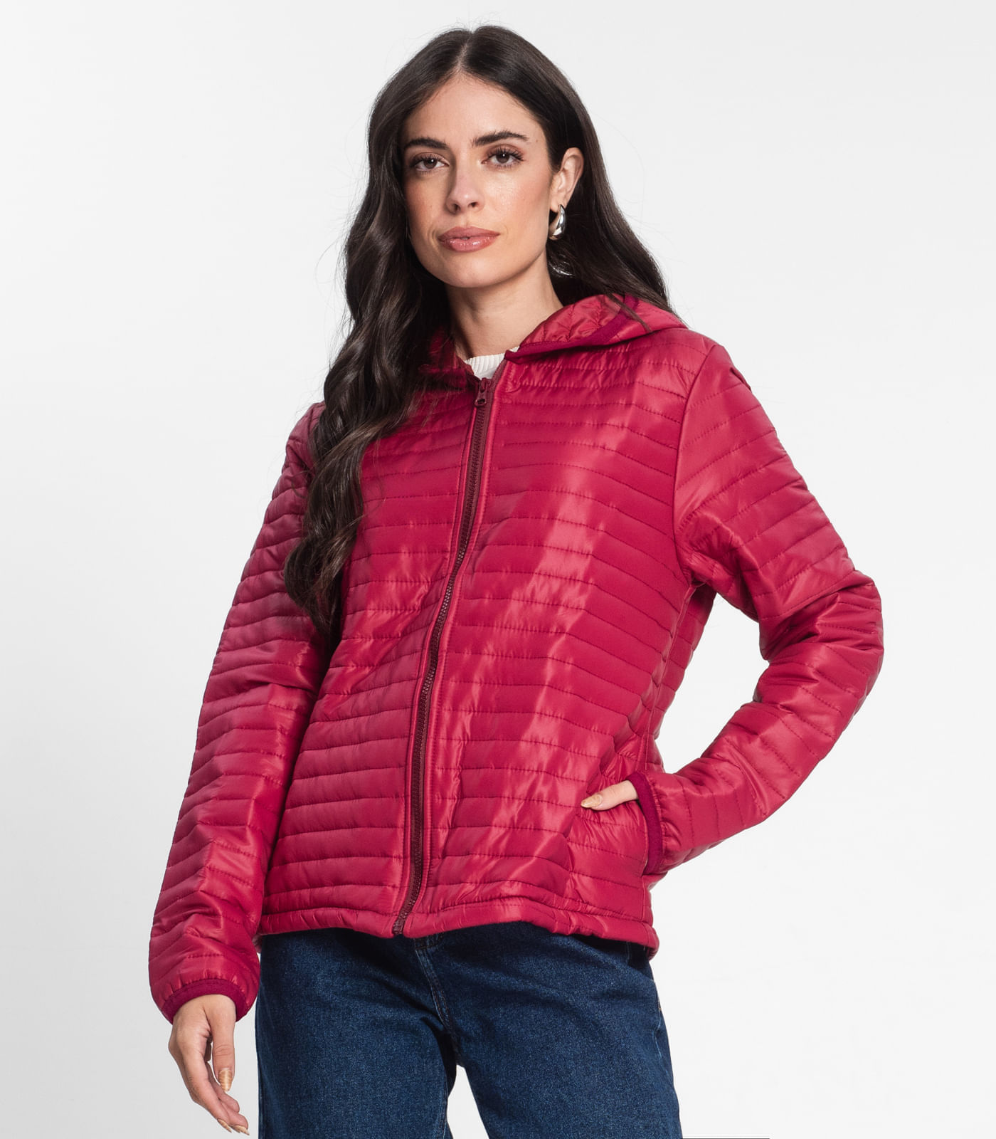 Miniatura Jaqueta Feminina Com Capuz Rovitex Roxo G