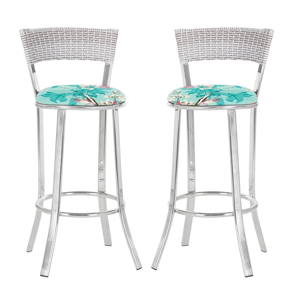 Miniatura Conjunto Com 2 Banquetas Em Alumínio, Fibra Sintética E Impermeável Tc Marmore Z19