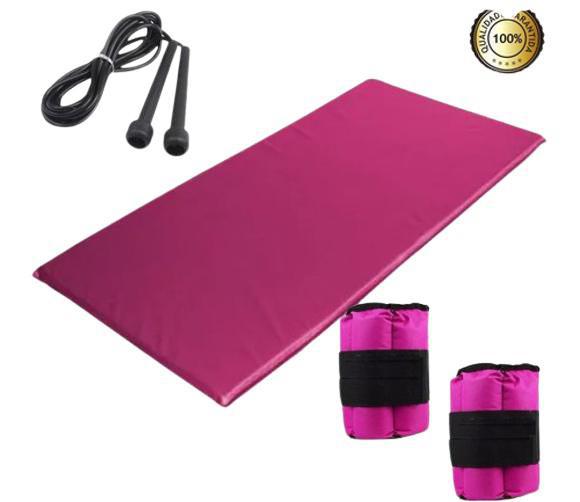 Miniatura Kit Ginástica Para Treino Com Colchonete + Corda + Caneleira