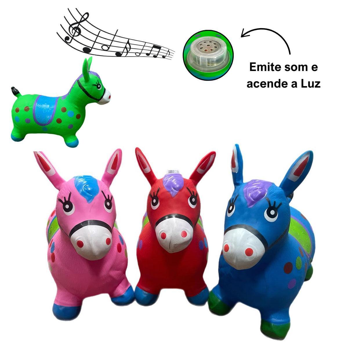 Miniatura Cavalinho Upa Upa Pula Pula Com Musica Pocoto Burro Infantil