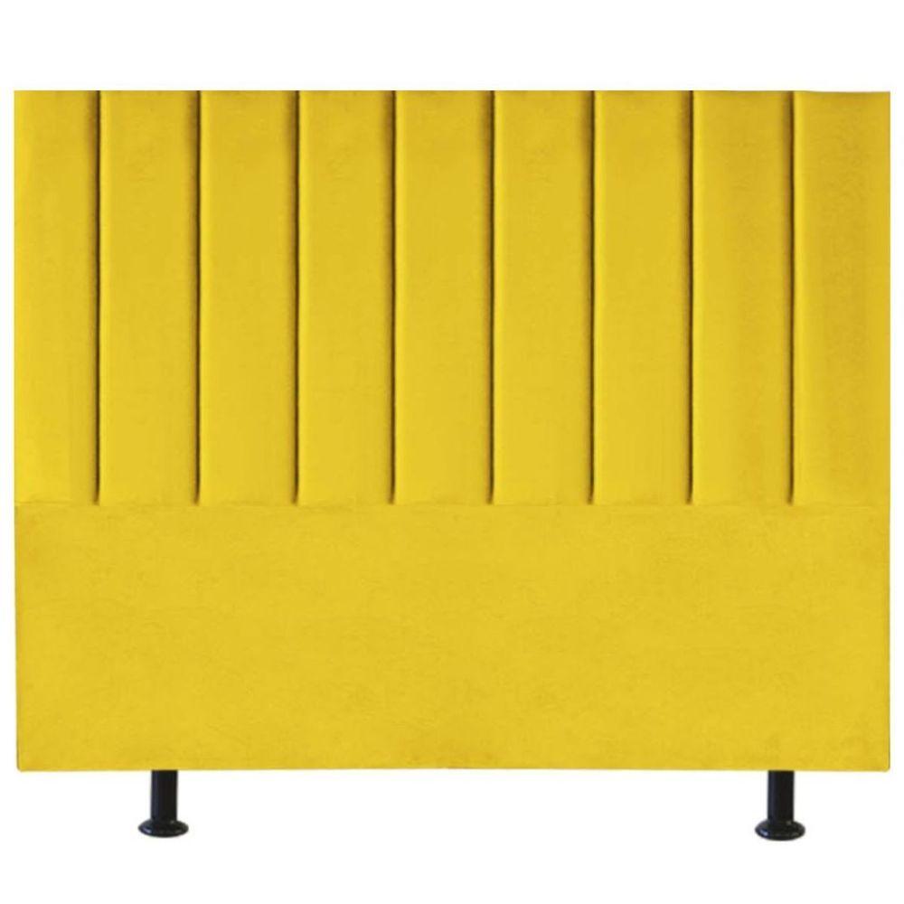 Miniatura Cabeceira De Cama Queen Box 160 Cm Karla Carla Suede Cor:amarelo