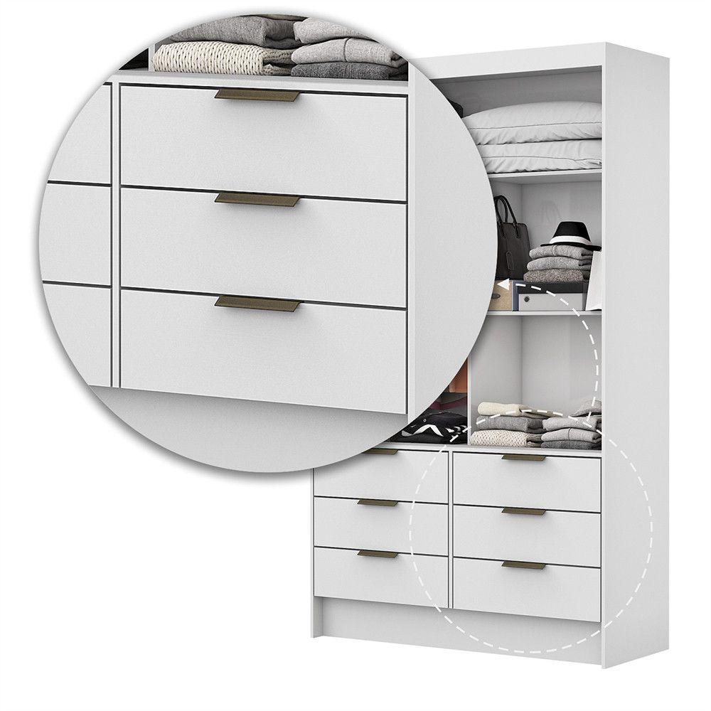 Guarda Roupa Sevilha 2 Portas De Correr Com Espelho Carioca Móveis Branco