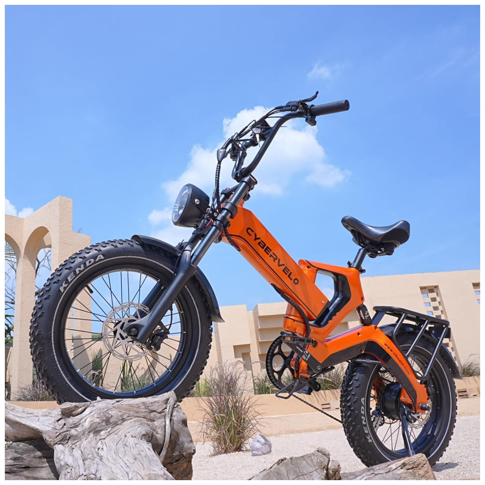 Miniatura Bicicleta Elétrica Dobrável Cybervelo de 1000W de Pico para Adultos, 35MPH 160KM, Bateria Removível de 48V 25Ah, Pneu Gordo de 20" x 4.0, E-Bike de Mo