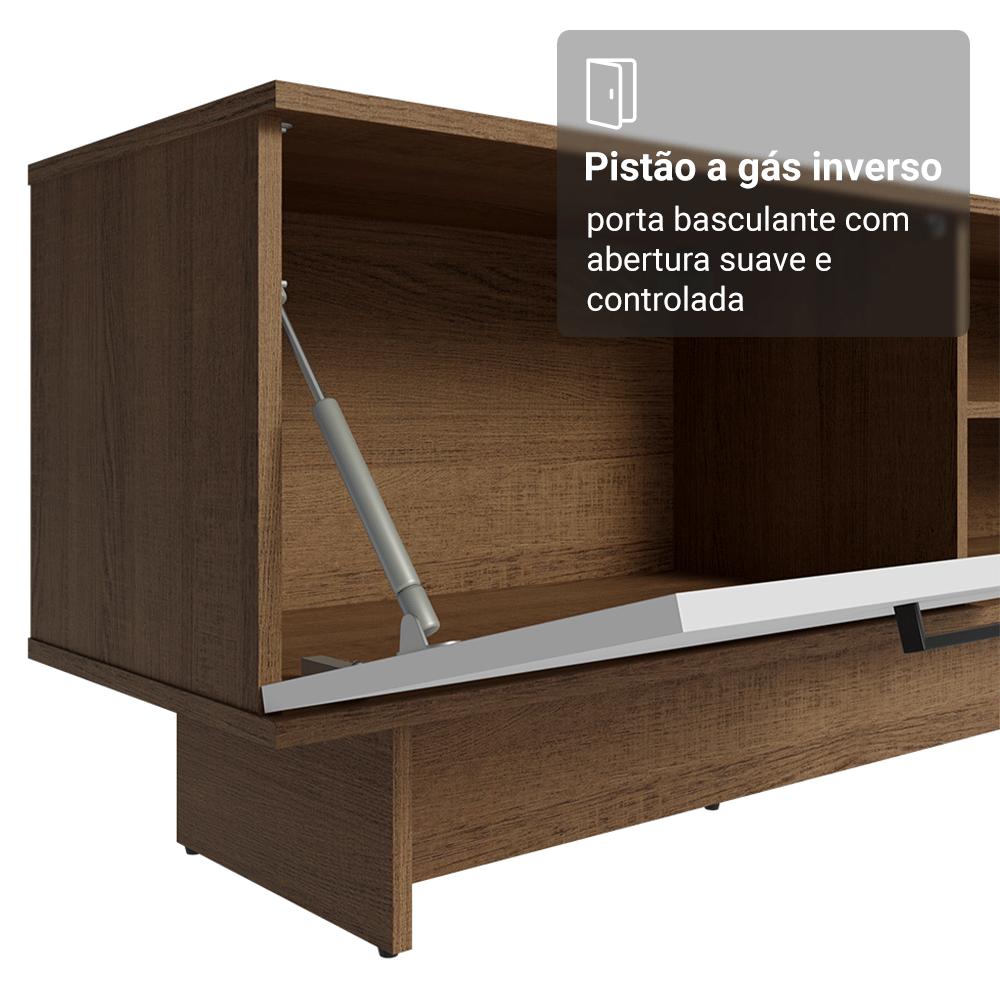 Rack para TV até 80 Polegadas 218 cm 2 Portas Rustic/Branco Agata Madesa