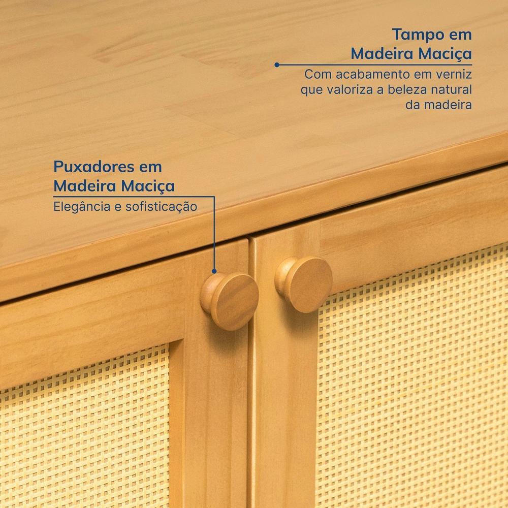 Miniatura Balcão 4 Portas Rattan Magna Cabecasa Madeiramadeira Mel