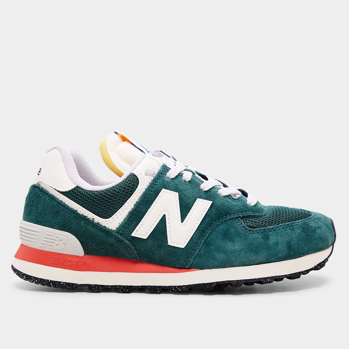 Miniatura Tênis New Balance 574 V2 Unissex Verde escuro+Branco - 34