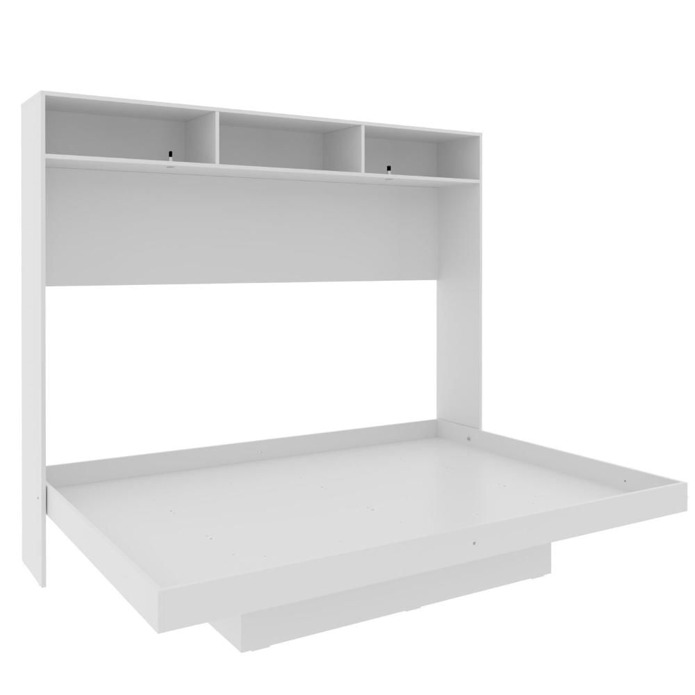 Miniatura Cama Articulada Casal Horizontal com Nichos e Prateleiras Cm8043 Branco