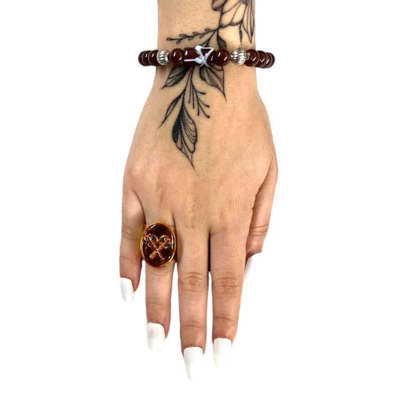 Miniatura Kit Anel + Pulseira Umbanda Candomblé - Escolha O Modelo