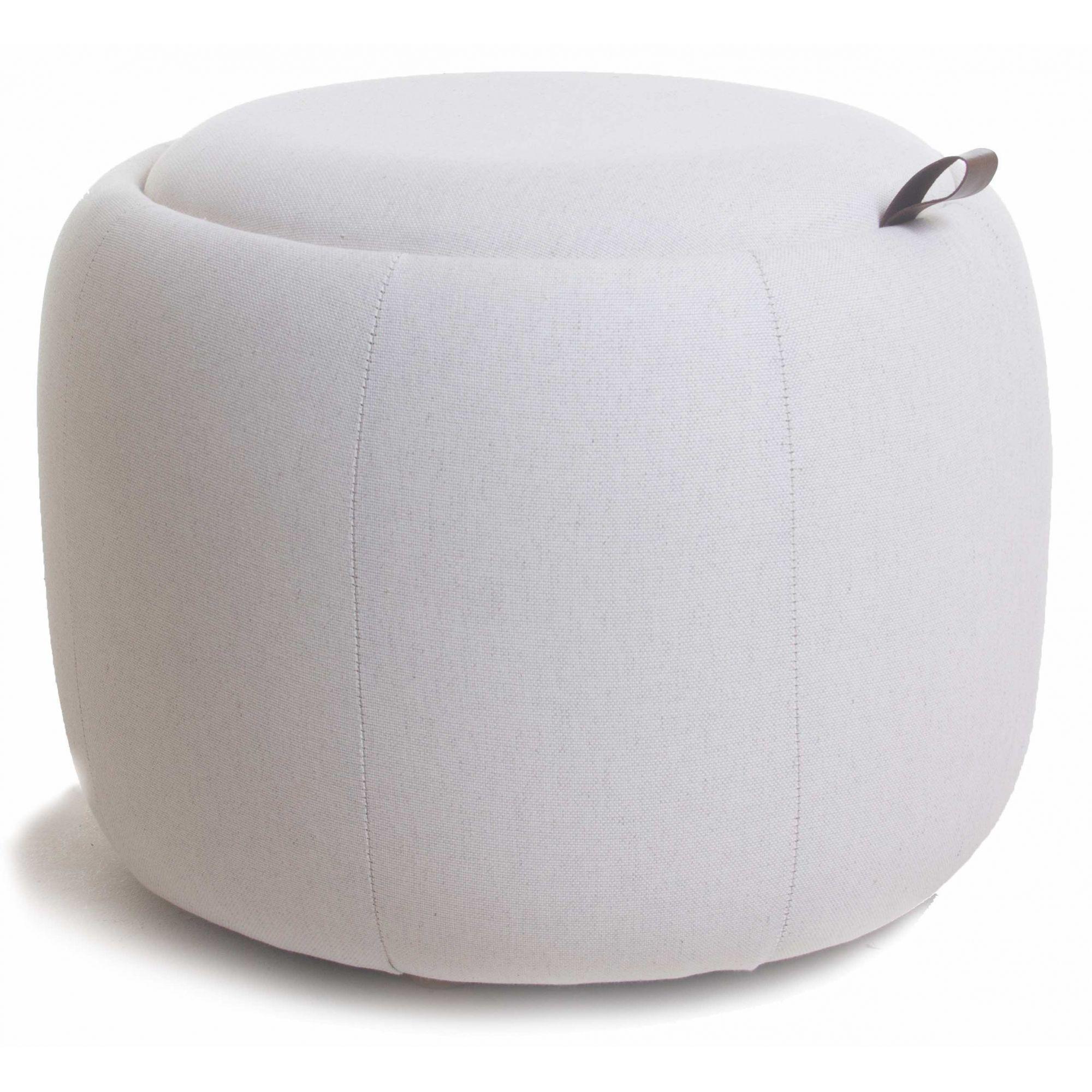 Miniatura Puff Baú Bergen Estofado 45Cm Altura Branco