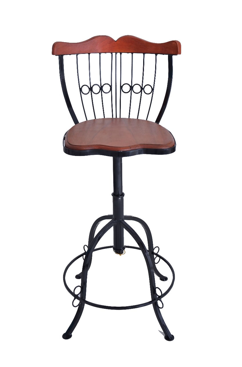 Miniatura Banqueta Bistrô  Ferro e Madeira - cozinha americana