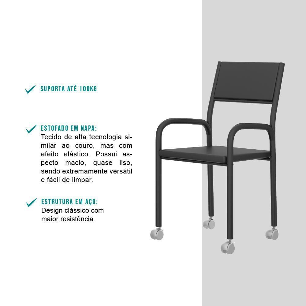 Miniatura Cadeira De Escritório Tubos Pretos 1731 Carraro Preto