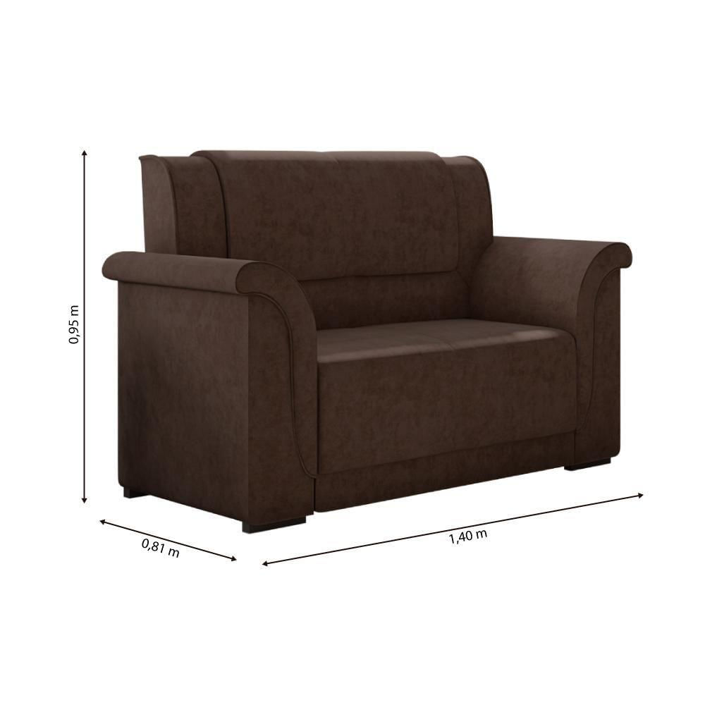 Sofá 2 E 3 Lugares Itália Marrom Suede Marrom