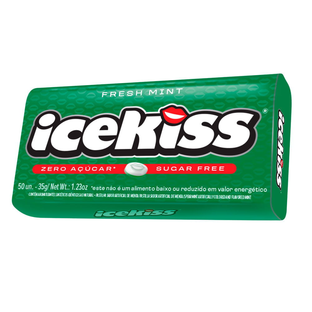 Miniatura Pastilha IceKiss Fresh Mint Zero Açúcar 50 Unidades
