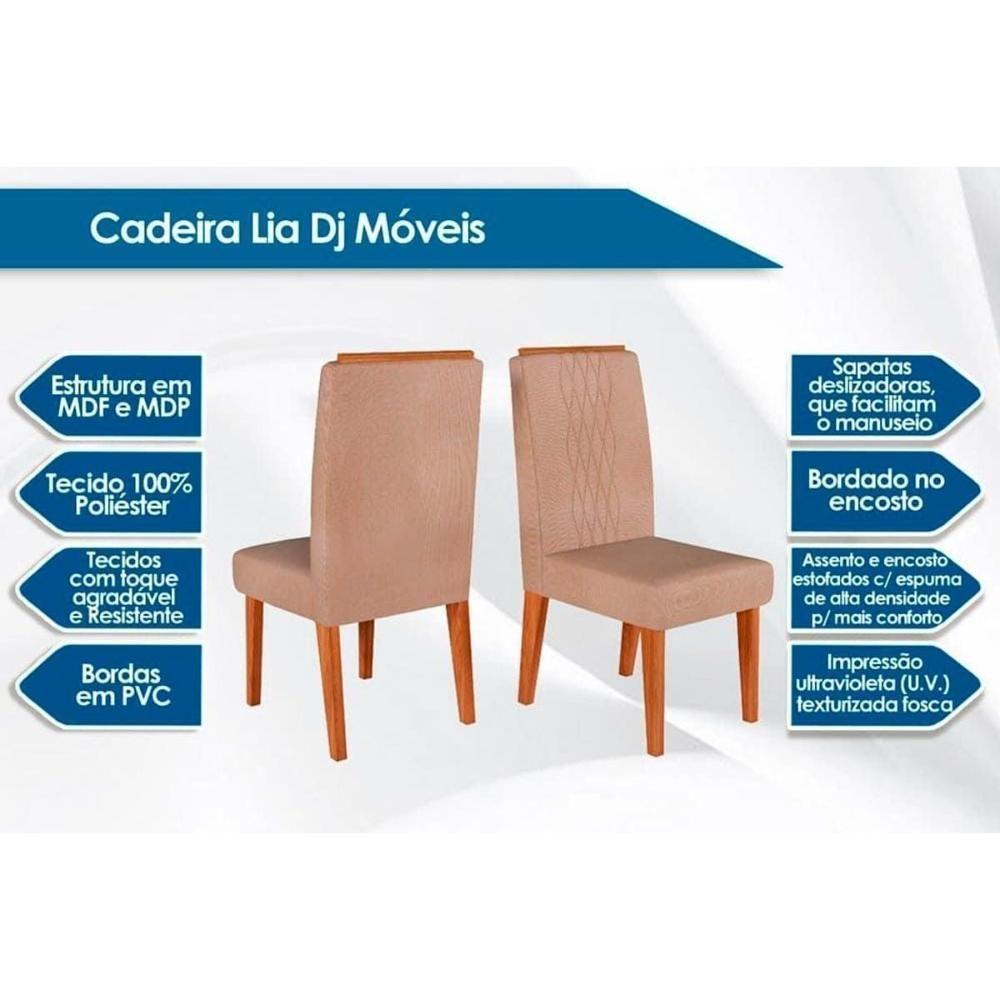Miniatura Cadeira Sala De Jantar Lia Kit 2 Un Carvalho Nobre/linho Mate - Dj Móveis