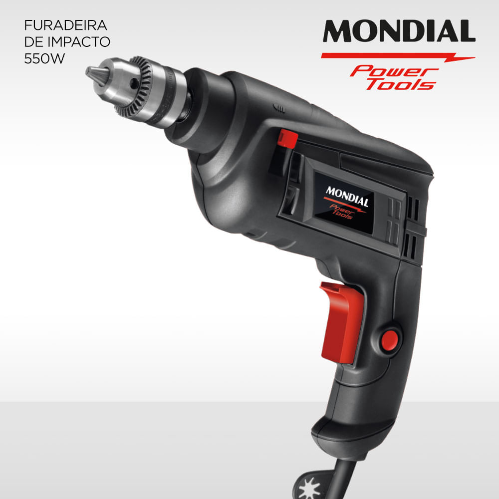 Miniatura Furadeira de Impacto Mondial Power Tools FI-09 FURADEIRA DE IMPACTO 550W-127V-PRETO
