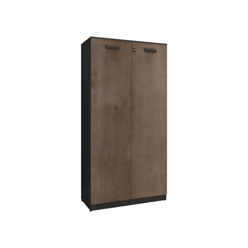 Miniatura Armário Alto Com 2 Portas Fechado Para Escritório - Castanho Castanho