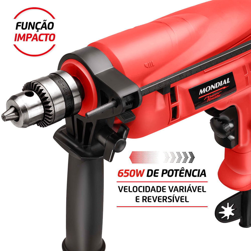 Miniatura Kit Oficina Mondial Power Tools NFFI-07M FURADEIRA-127V-VERMELHO
